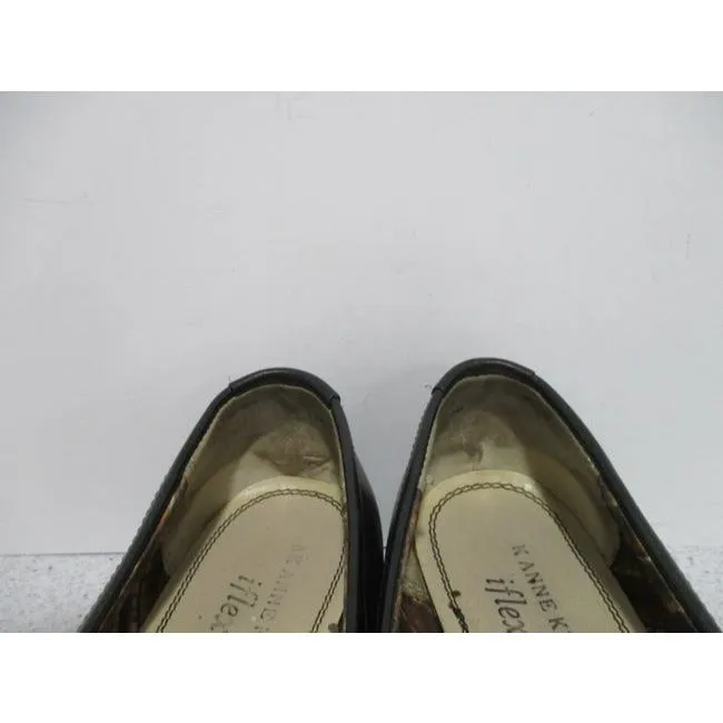 Ak Anne Klein Black Iflex Square Toe Loafer Slip On Flats Size Us