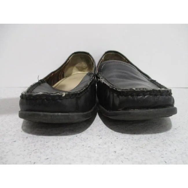 Ak Anne Klein Black Iflex Square Toe Loafer Slip On Flats Size Us