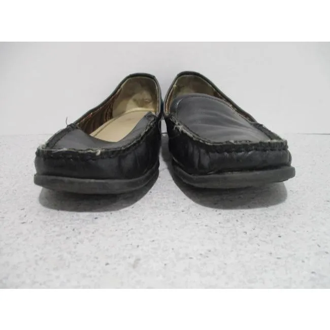 Ak Anne Klein Black Iflex Square Toe Loafer Slip On Flats Size Us