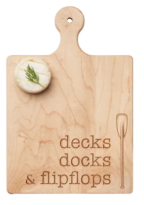 Artisan Maple Paddle Board | Deck Docks & Flipflops | 9" x 6"
