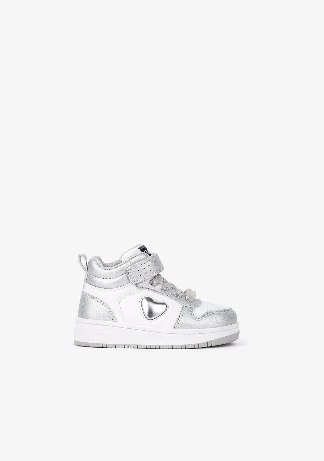Baby's Silver / White With Lights Hi-Top Sneakers