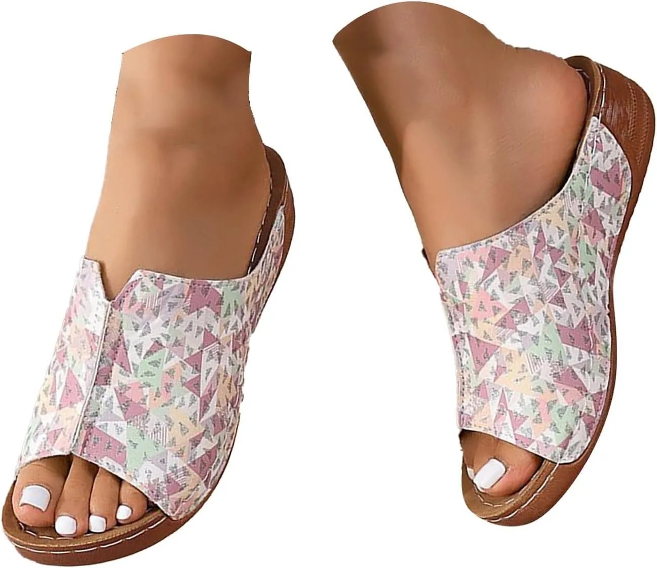 Beach Sandals for Woman Orthopedic Arch Support Comfort Walking Wedges Shoes Summer Breathable Fashion Casual Slides