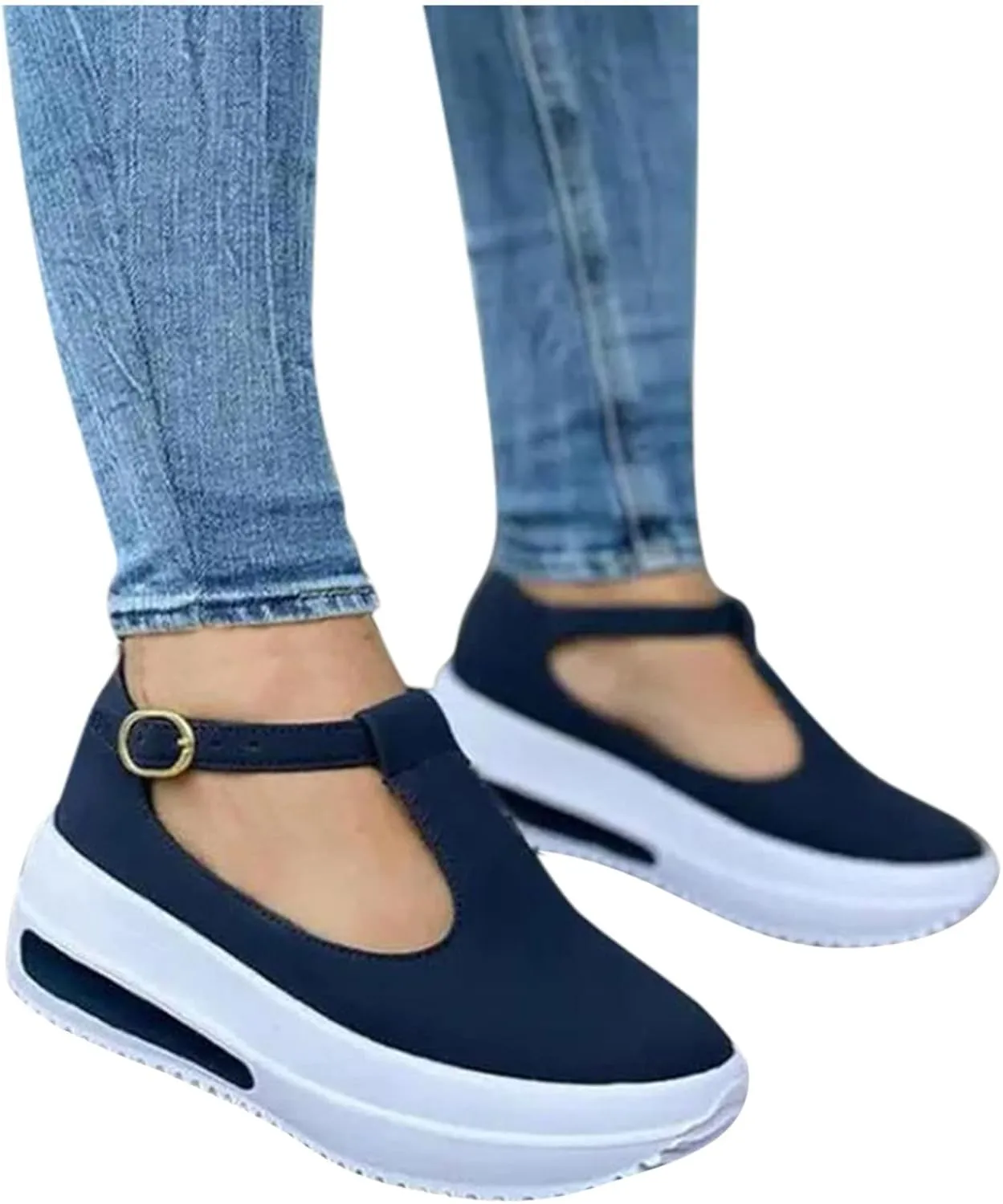 Black Sandals Women Wedge, Sandals for Women Wedge Dressy Breathable Flat Slippers Open Toe Walking Shoes