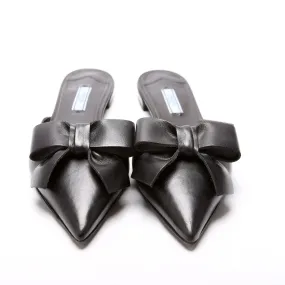 Bow Mules Size 38.5 Black