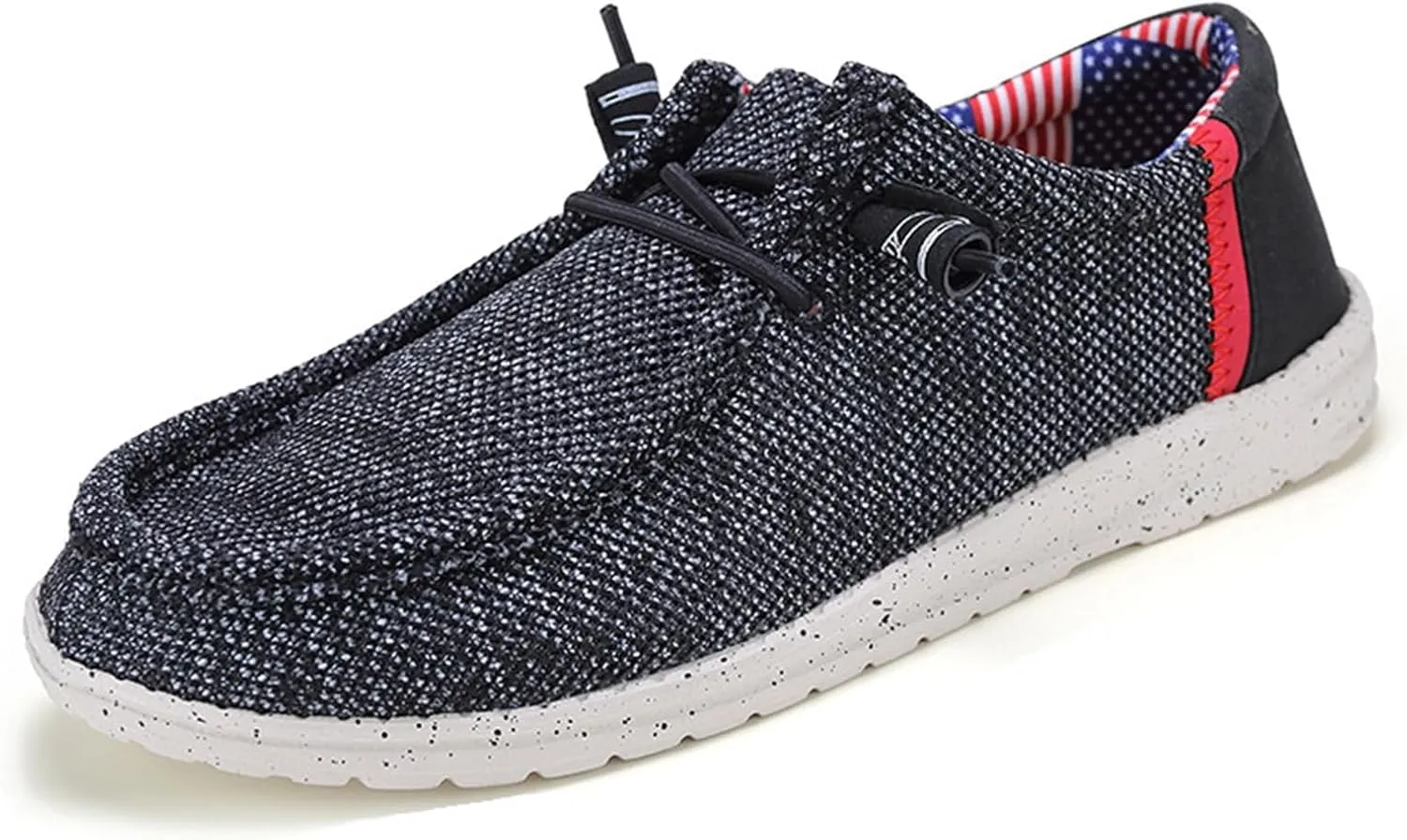 Canvas Boat Shoes Men,Classic Lightweight Breathable Men's Loafers & Slip-ons,Casual Comfortable Deck Shoes Mens,Non-Slip Rubber Soles,for All Day