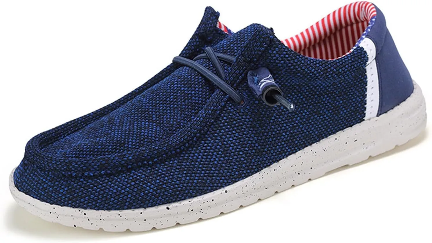 Canvas Boat Shoes Men,Classic Lightweight Breathable Men's Loafers & Slip-ons,Casual Comfortable Deck Shoes Mens,Non-Slip Rubber Soles,for All Day