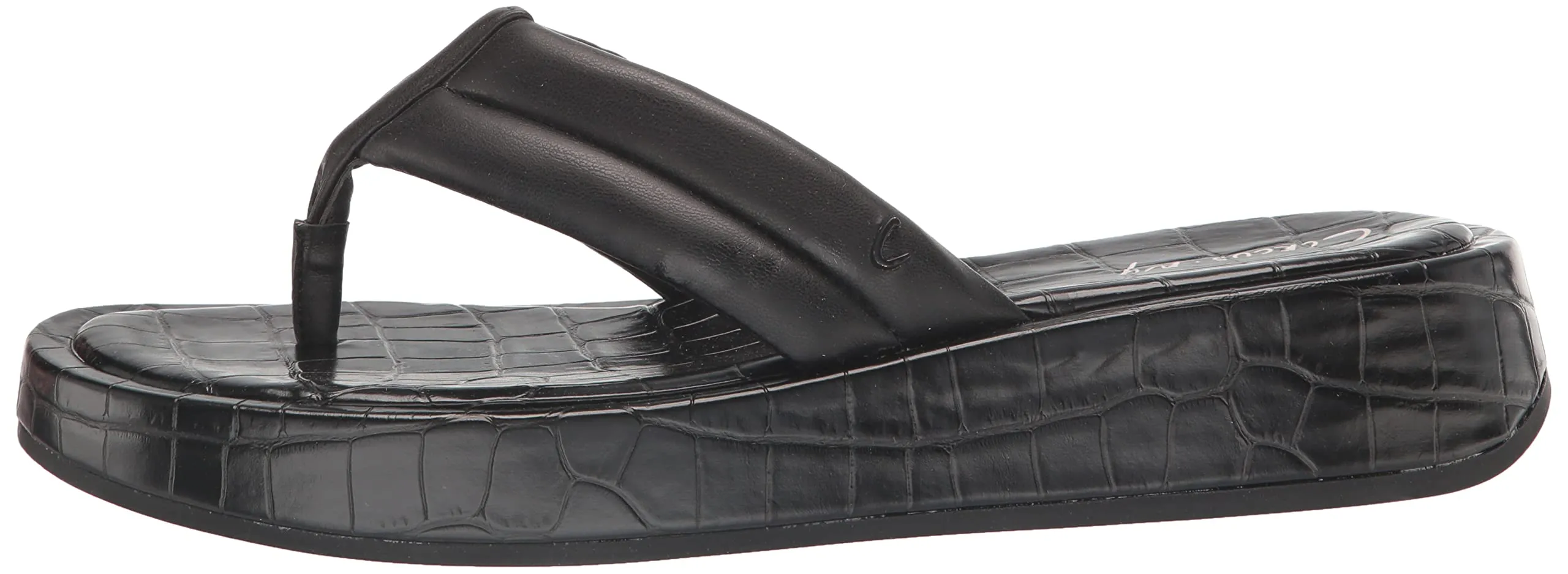 Circus NY by Sam Edelman Laina Black Fashion Soft Thong Slip On Platform Sandals