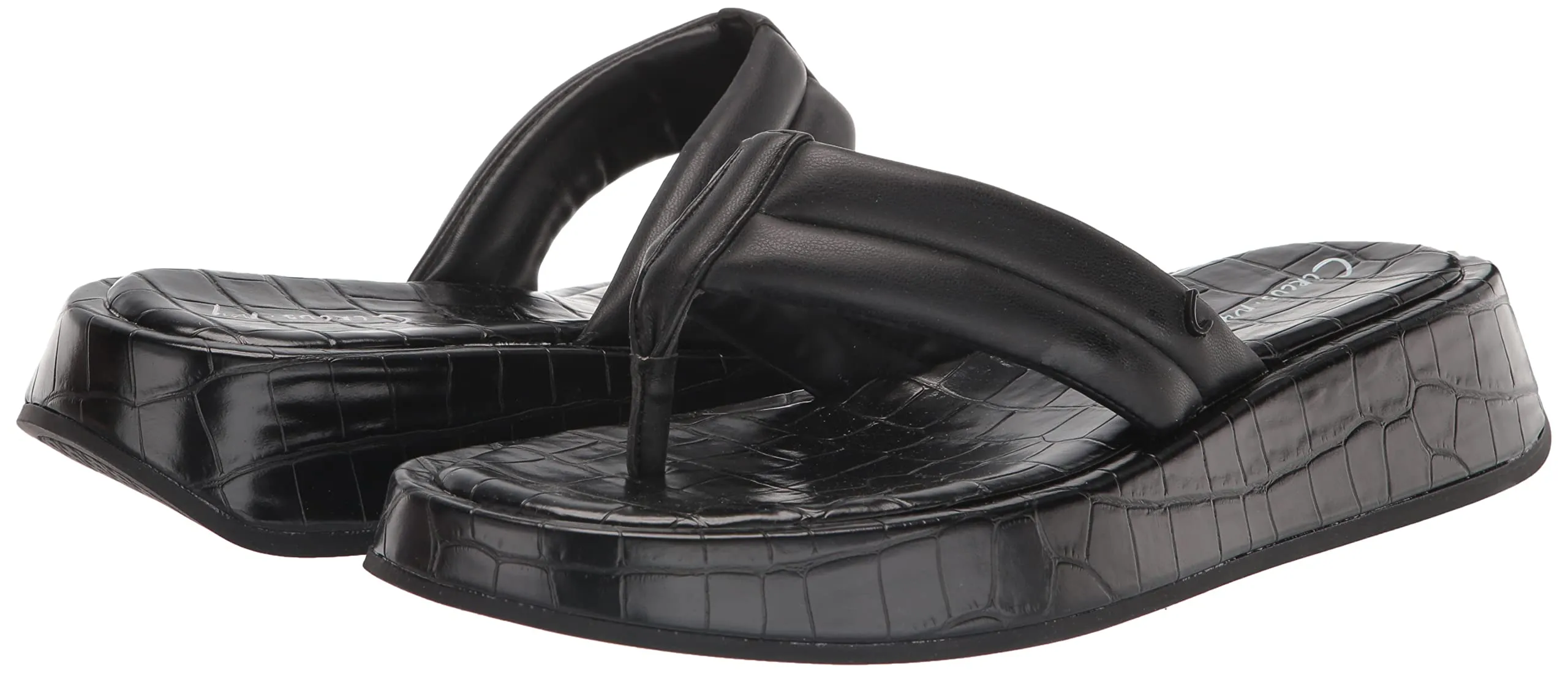 Circus NY by Sam Edelman Laina Black Fashion Soft Thong Slip On Platform Sandals