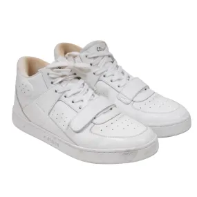 CT 02 High Top Sneakers Size US 9 39 White Leather Lace Up Trainers