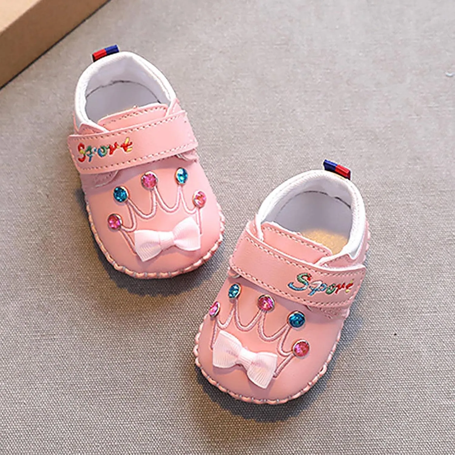Cute 𝐂artoon Prewalkers Shoes for Infant Baby Boys Girls Soft Sole Leather Non Slip Comfortable Sports Footwear