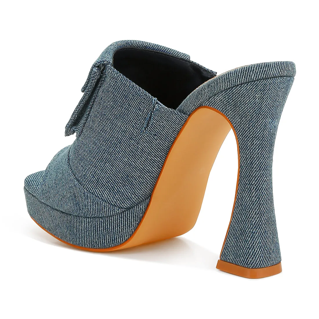 Denim Pouch Detail Sandals
