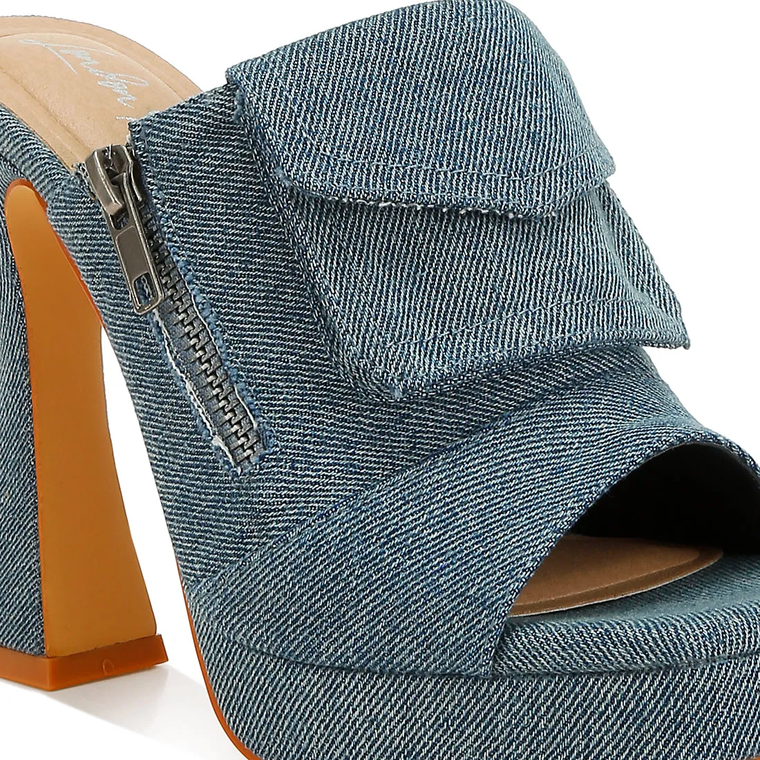 Denim Pouch Detail Sandals