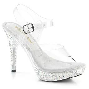 ELEGANT-408ABRS Fabulicious 4 1/2" Elegant Clear Sexy Shoes (Posing Shoes)