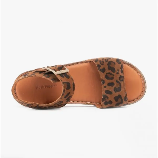 ELLIE Ladies Suede Sandals Leopard