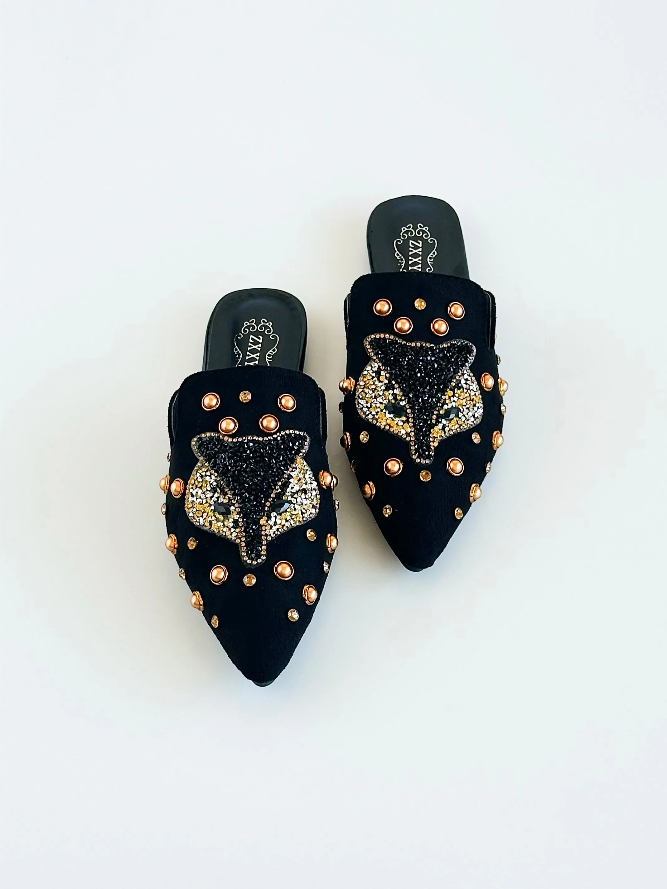 Fierce Glam Embellished Mules