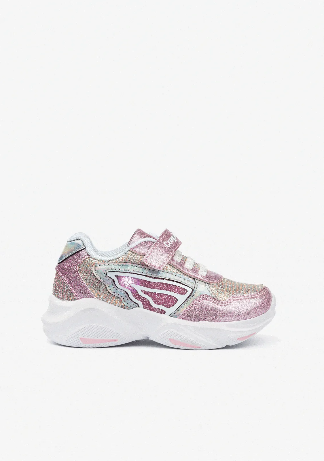 Girl's Pink With Lights Sneakers Glitter