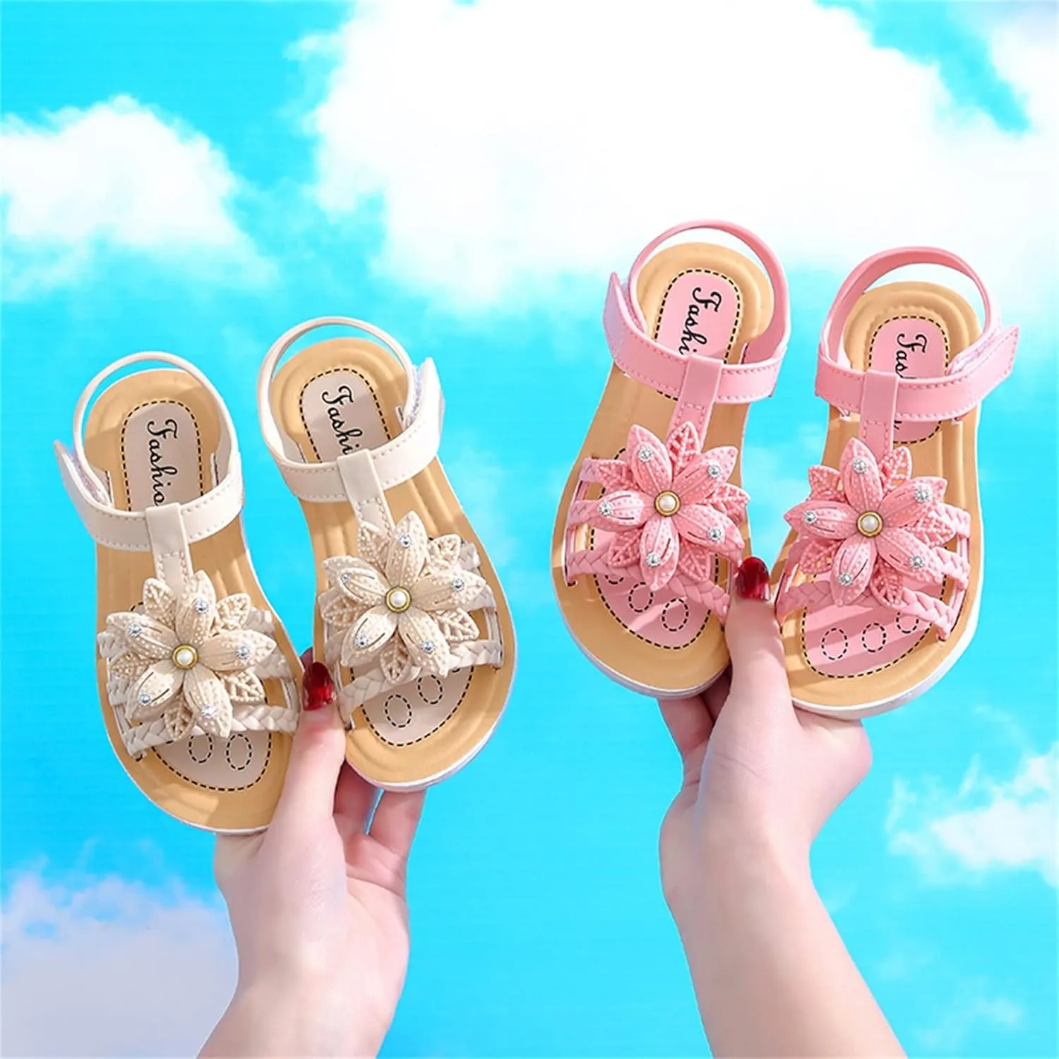Girls Sandals Children Sandals Soft Flat Shoes Fashion Comfortable Bow Soft Bottom Lightweight Baby Dinosaur Tail
