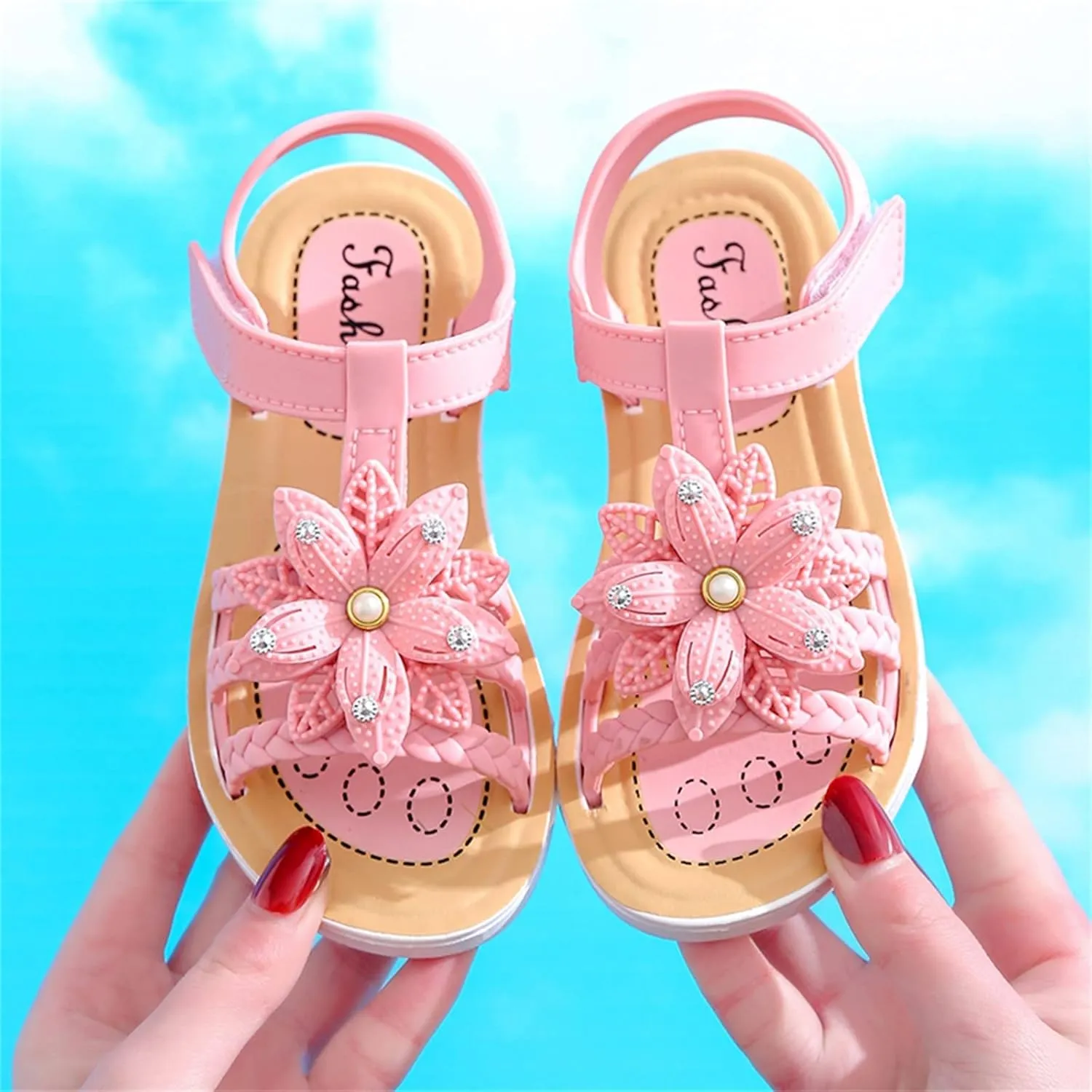 Girls Sandals Children Sandals Soft Flat Shoes Fashion Comfortable Bow Soft Bottom Lightweight Baby Dinosaur Tail