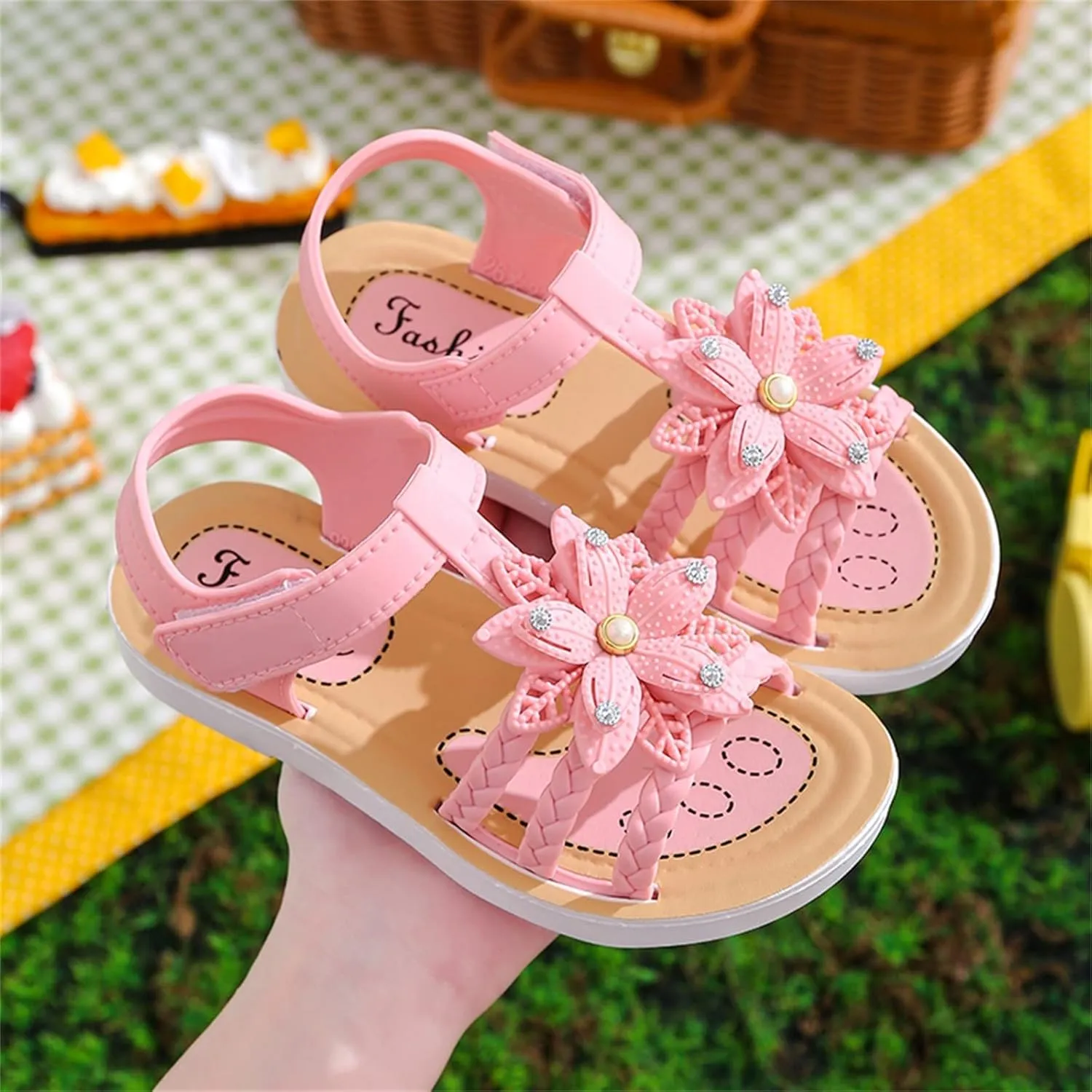 Girls Sandals Children Sandals Soft Flat Shoes Fashion Comfortable Bow Soft Bottom Lightweight Baby Dinosaur Tail