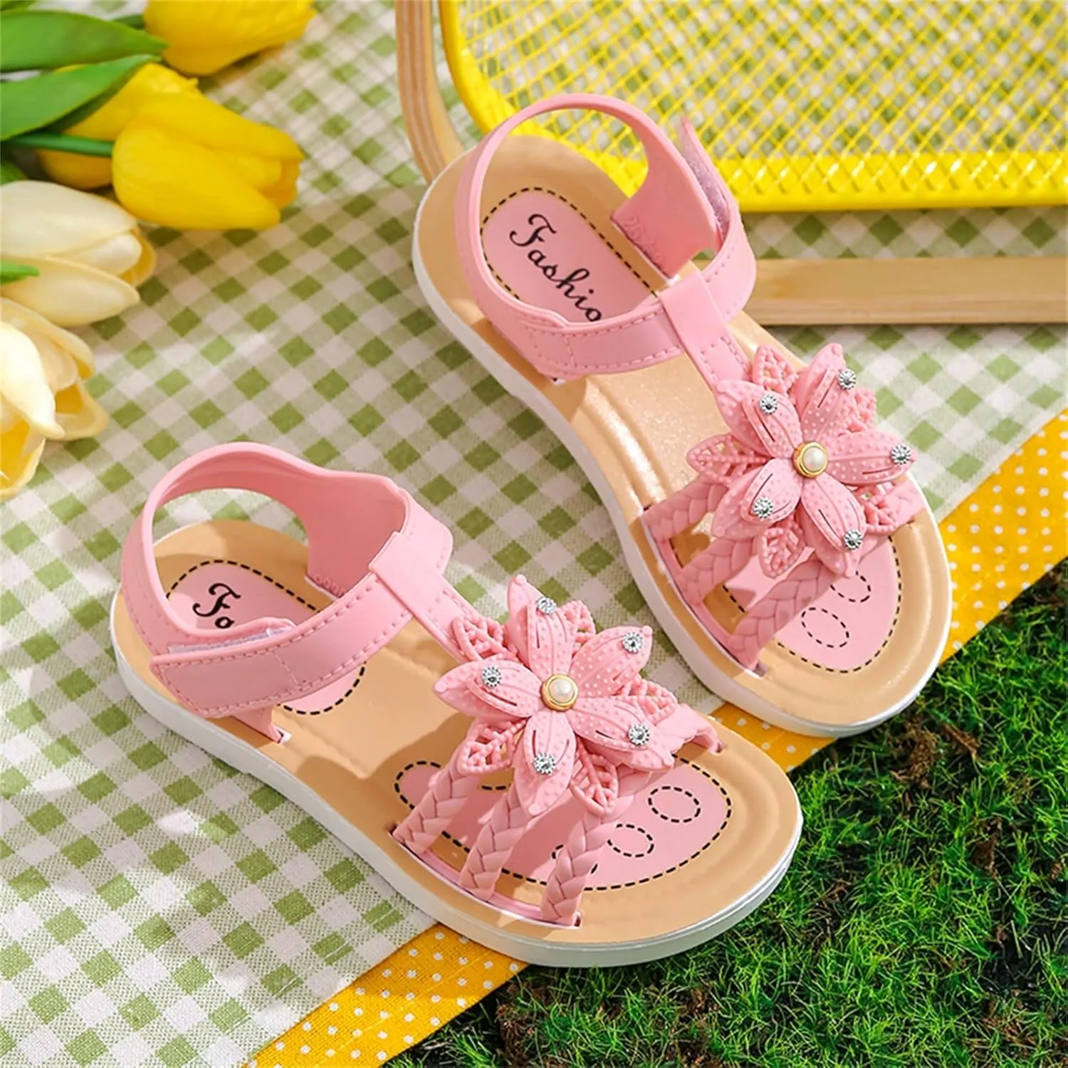 Girls Sandals Children Sandals Soft Flat Shoes Fashion Comfortable Bow Soft Bottom Lightweight Baby Dinosaur Tail
