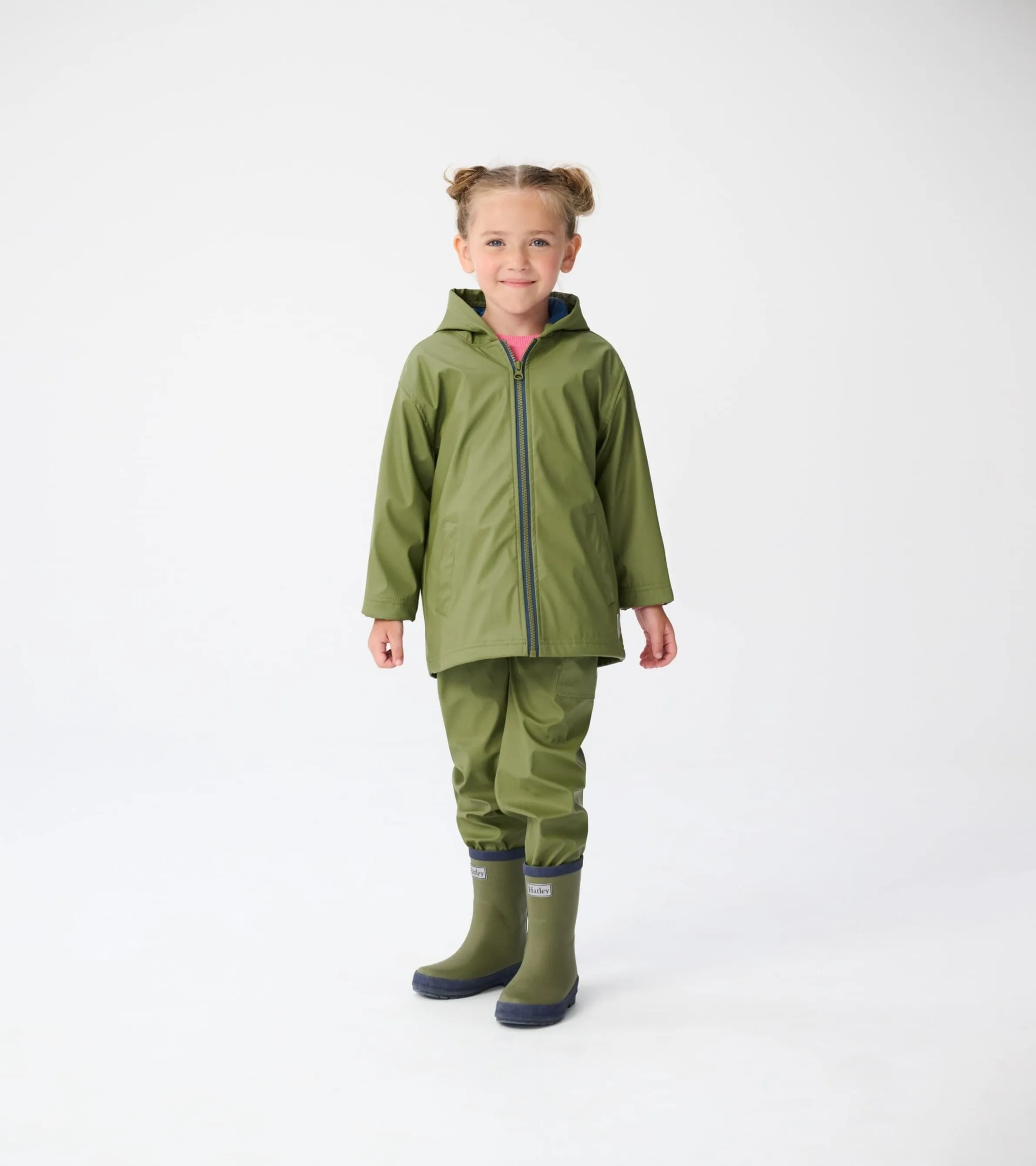 Kids Forest Green Matte Rain Boots