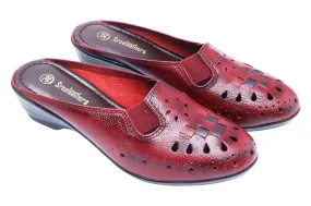Ladies Leather Heel Mules Cut 999510
