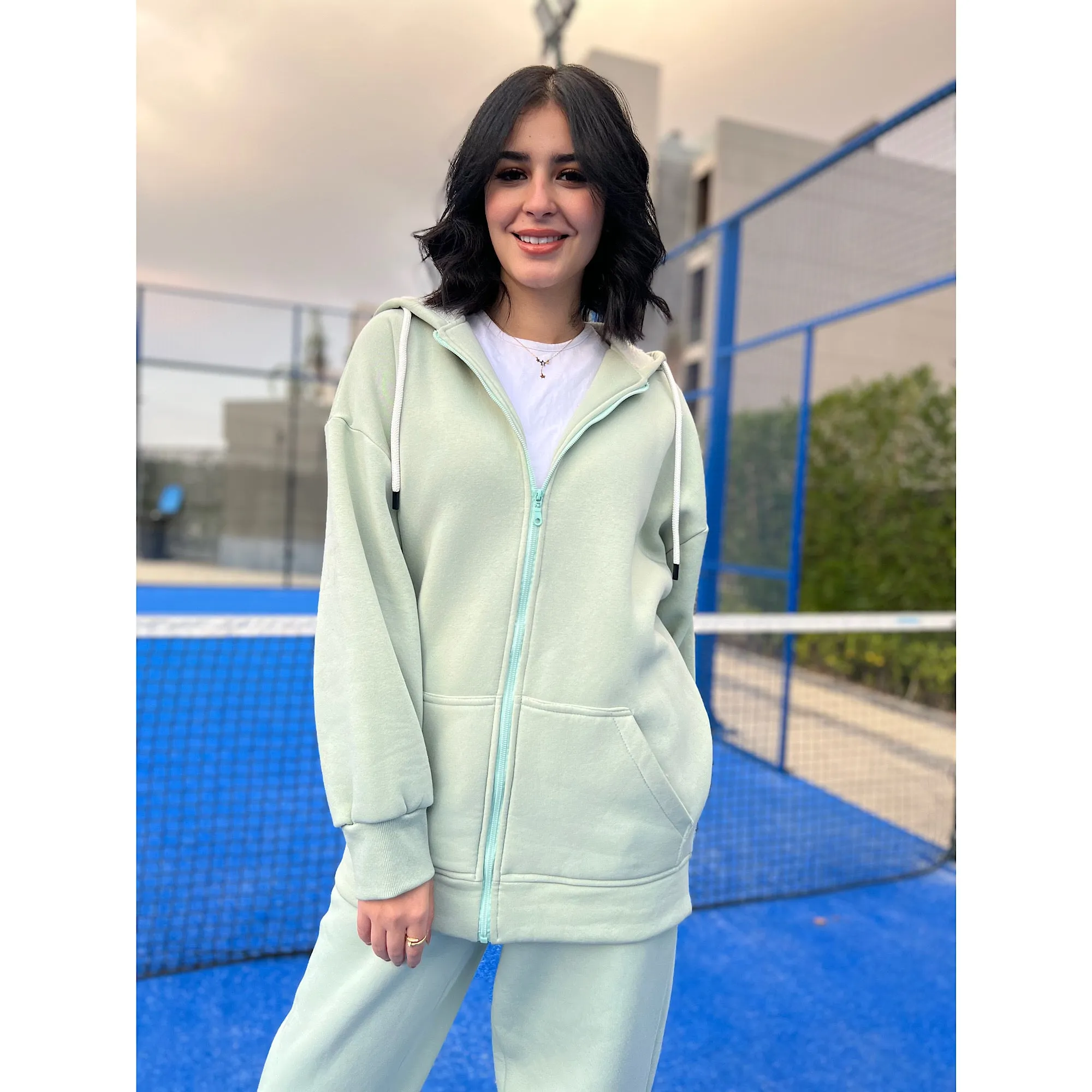 Light pistachio matching tracksuit
