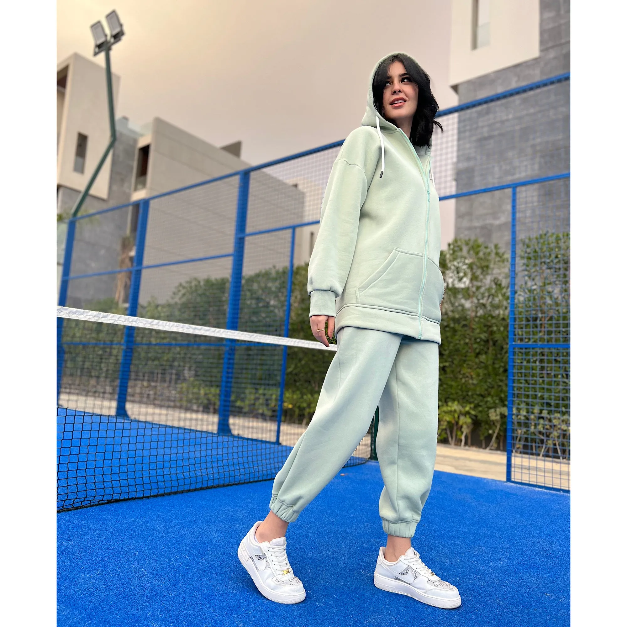 Light pistachio matching tracksuit