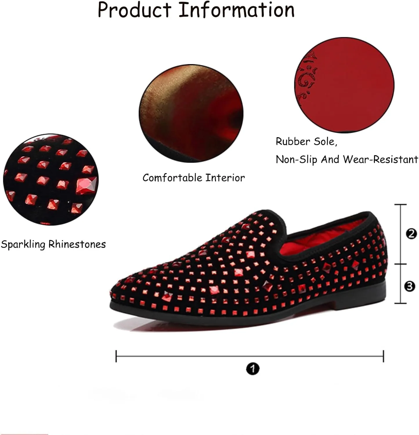 Men's Glitter Rhinestone Slip-On Loafers, Classic Suede Tuxedo Dress Shoes Moccasin Party Wedding Penny Sequin Shoes.