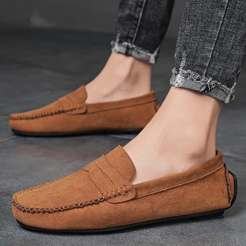 Men's Loafers Shoes Round Toe Suede Vamp Penny Driving Loafers Resistant Comfortable Anti-Slip Classic Party Slip On