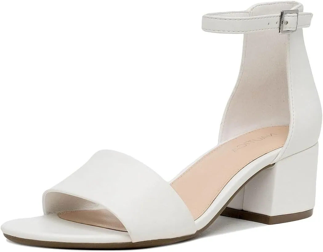 NAUTICA Women's Ankle Strap Low-Chunk Pump Sandal: Elegant Low-Block Heel Dress Shoe for Stylish Comfort-Yona
