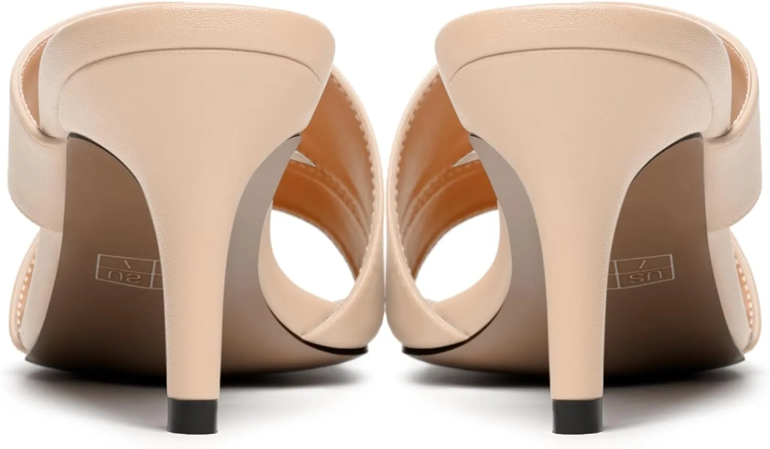 NUMALEO Womens Matte Slip On Party Open Toe Casual stylish Stiletto Mid Heel Heeled Sandals 2.5 Inch