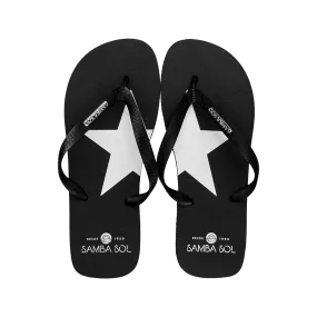 Samba Sol Men’s Fashion Collection Flip Flops - Silver Star