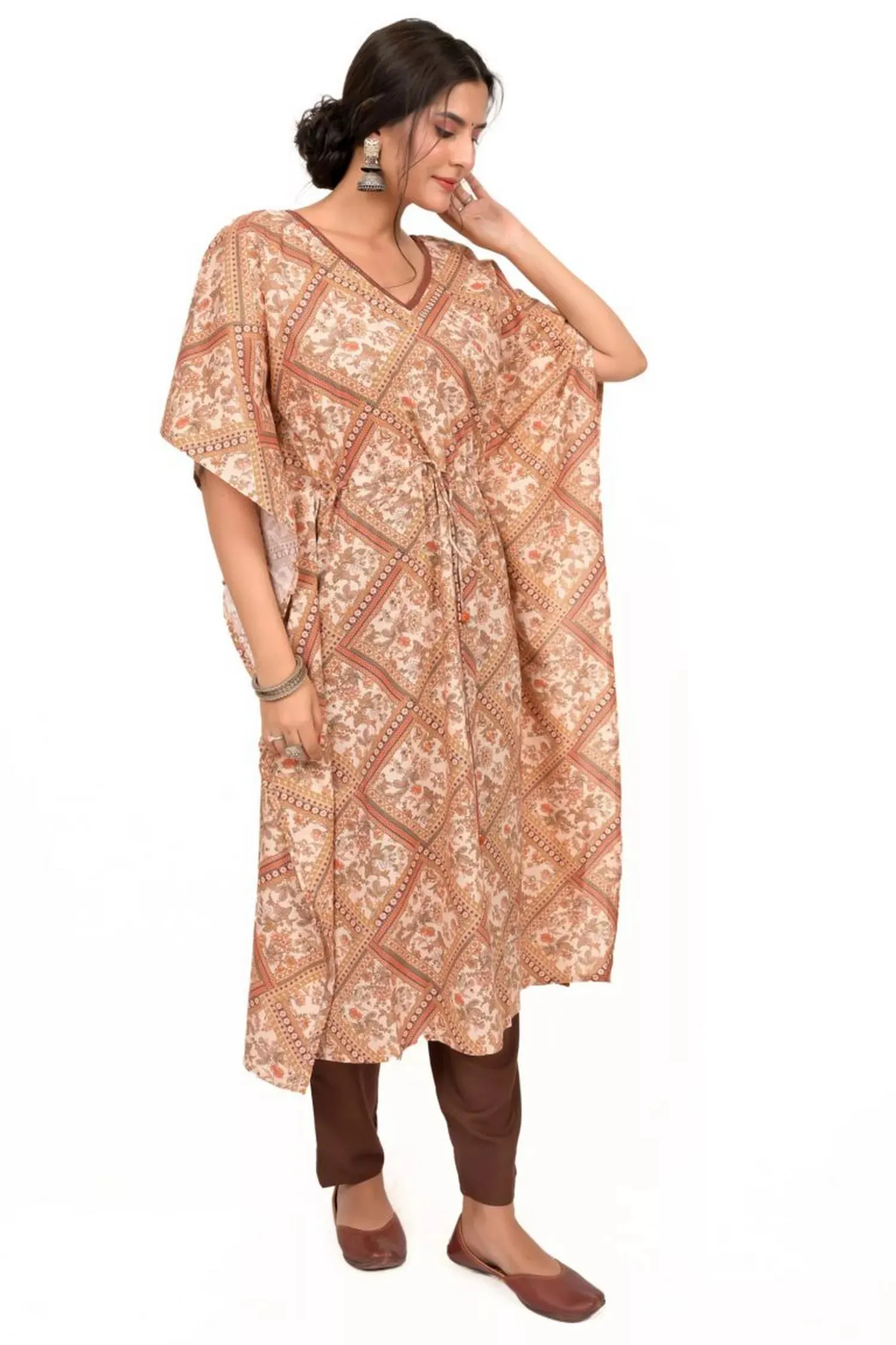 Shades of Brown Digital Print Kaftan