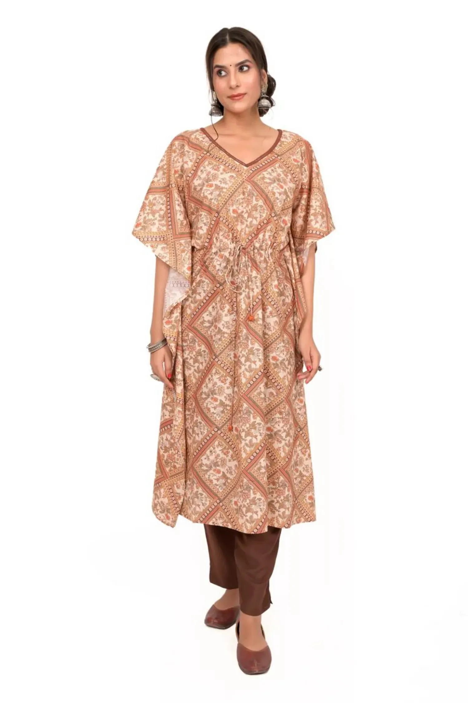 Shades of Brown Digital Print Kaftan