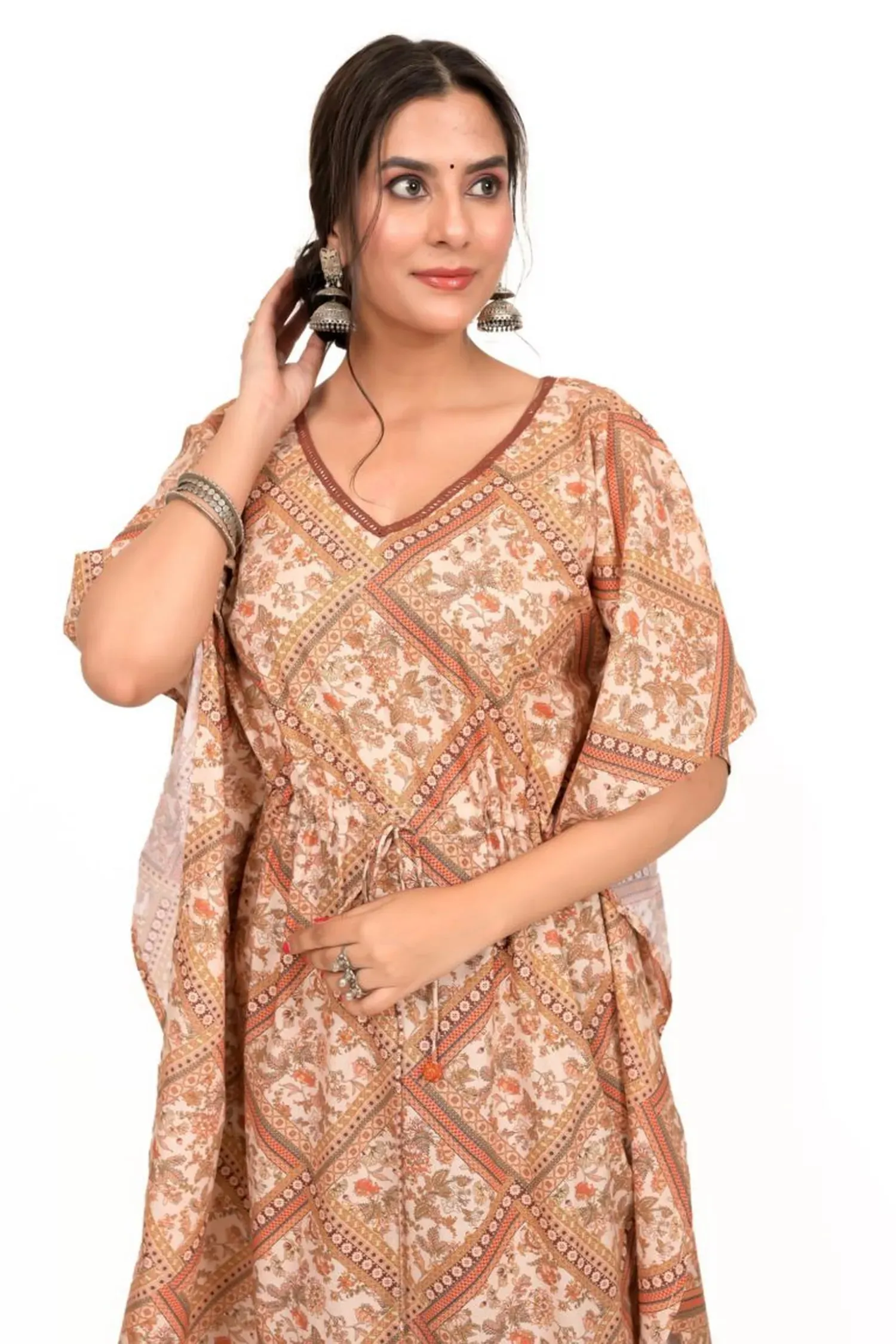 Shades of Brown Digital Print Kaftan