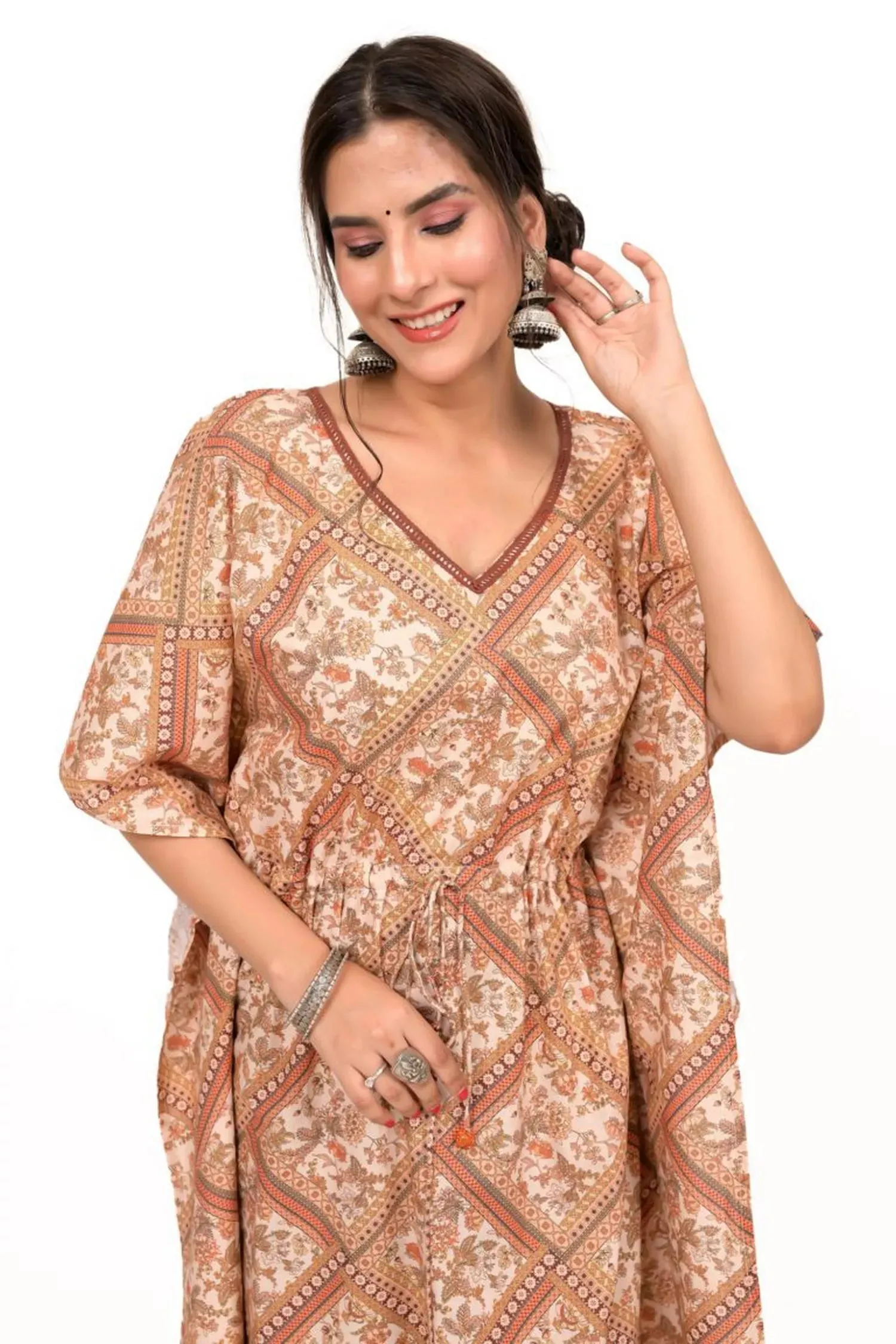 Shades of Brown Digital Print Kaftan