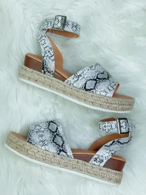 Snake Skin Platform Sandals