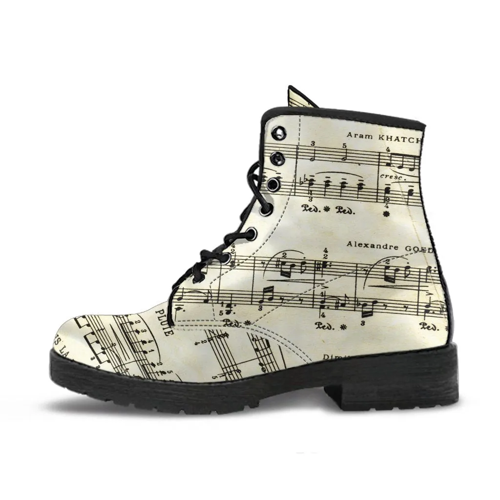 Stylish Boots - Vintage Style Musician #3 | Boho Shoes, Handmade Lace Up Boots, Vegan Leather Lace Up Boots Women