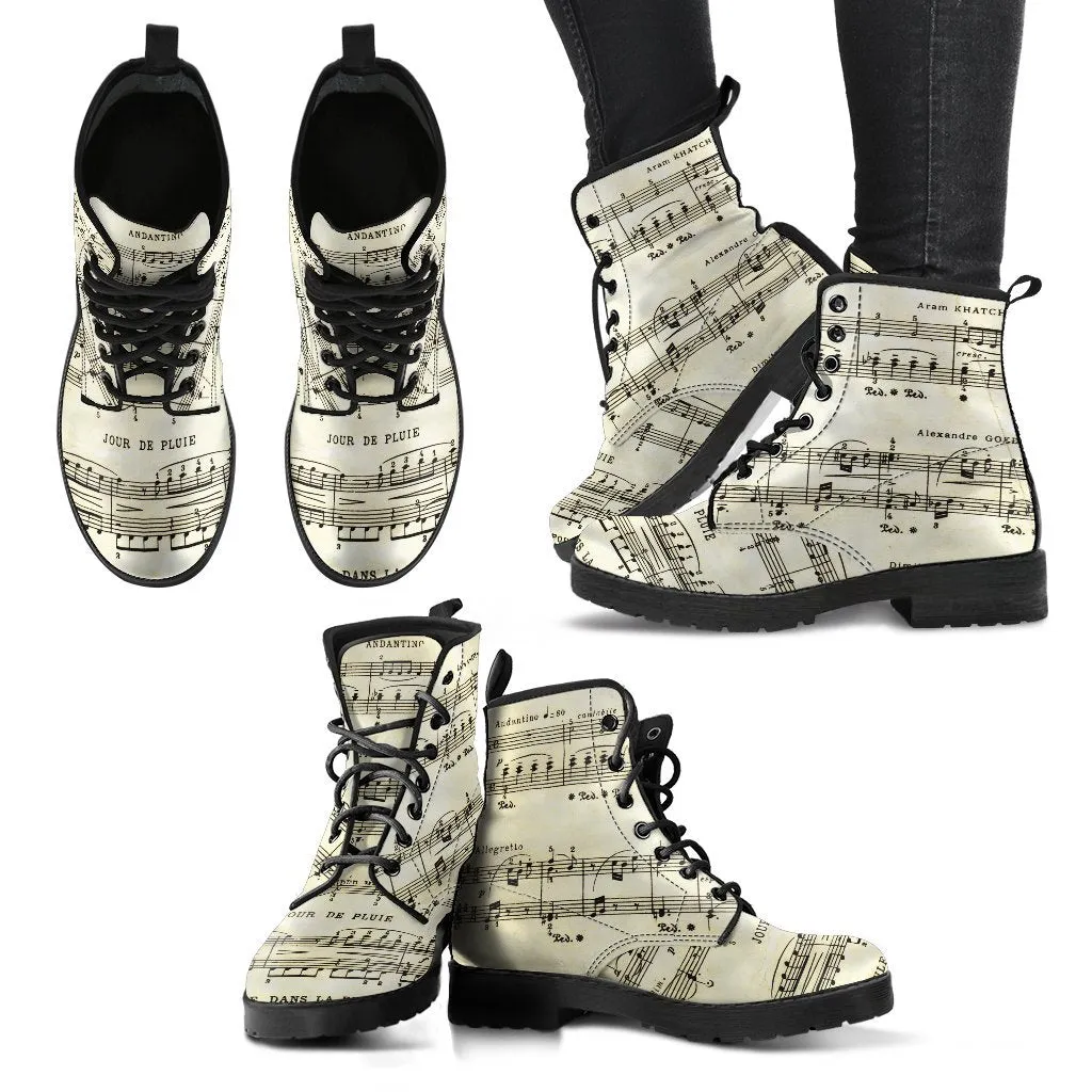 Stylish Boots - Vintage Style Musician #3 | Boho Shoes, Handmade Lace Up Boots, Vegan Leather Lace Up Boots Women