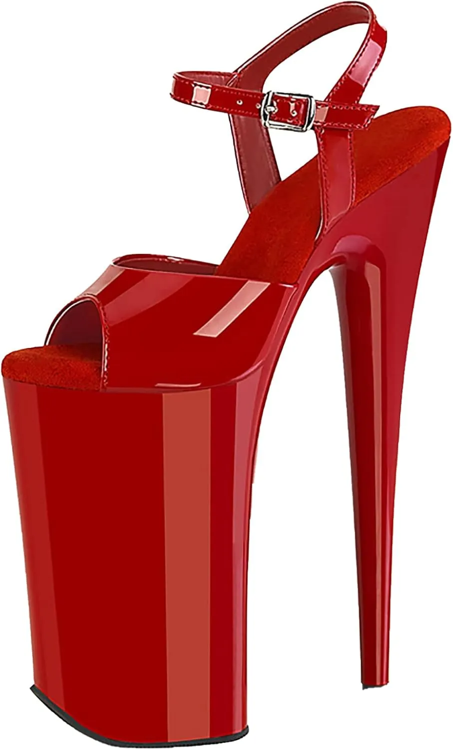 Stylish Women's Platform Heels - 10.2 Inch High Stiletto Shoes with Ankle Strap for Weddings, Parties, and Special Occasions - Elegant Dress Pumps