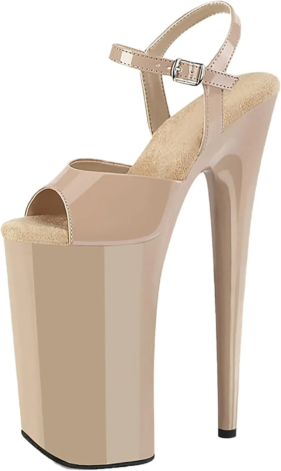 Stylish Women's Platform Heels - 10.2 Inch High Stiletto Shoes with Ankle Strap for Weddings, Parties, and Special Occasions - Elegant Dress Pumps