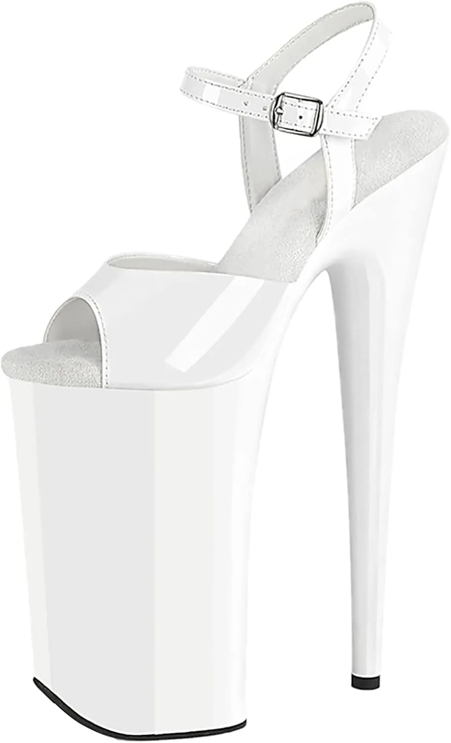 Stylish Women's Platform Heels - 10.2 Inch High Stiletto Shoes with Ankle Strap for Weddings, Parties, and Special Occasions - Elegant Dress Pumps