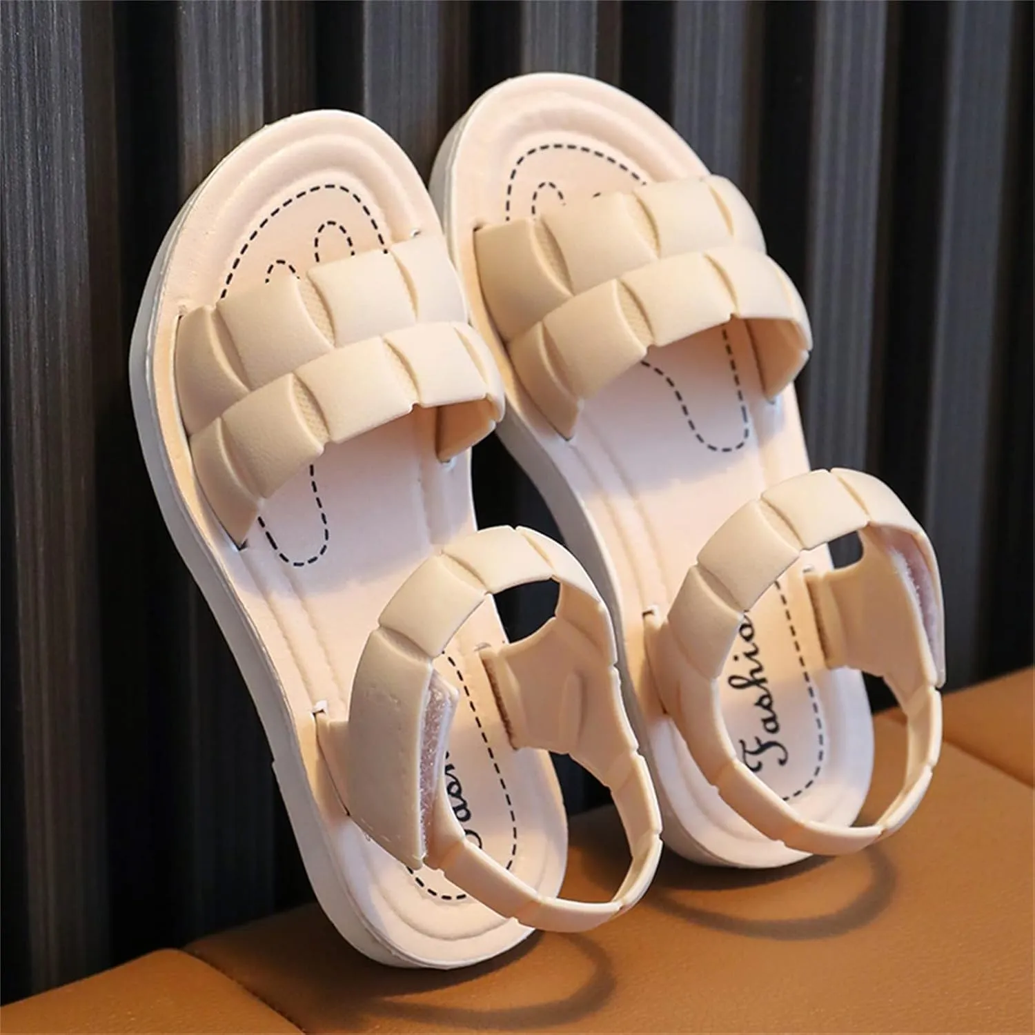 Toddler Girls Sandals Soft Flat Shoes Fashion Comfortable Open Toe Lightweight Princess (White, 11.5 Little Child)