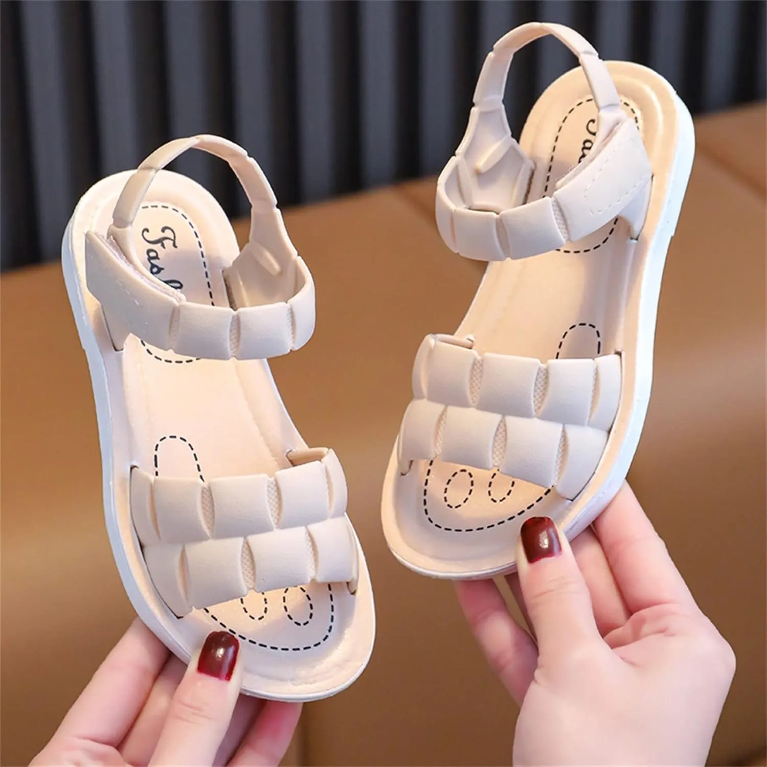 Toddler Girls Sandals Soft Flat Shoes Fashion Comfortable Open Toe Lightweight Princess (White, 11.5 Little Child)