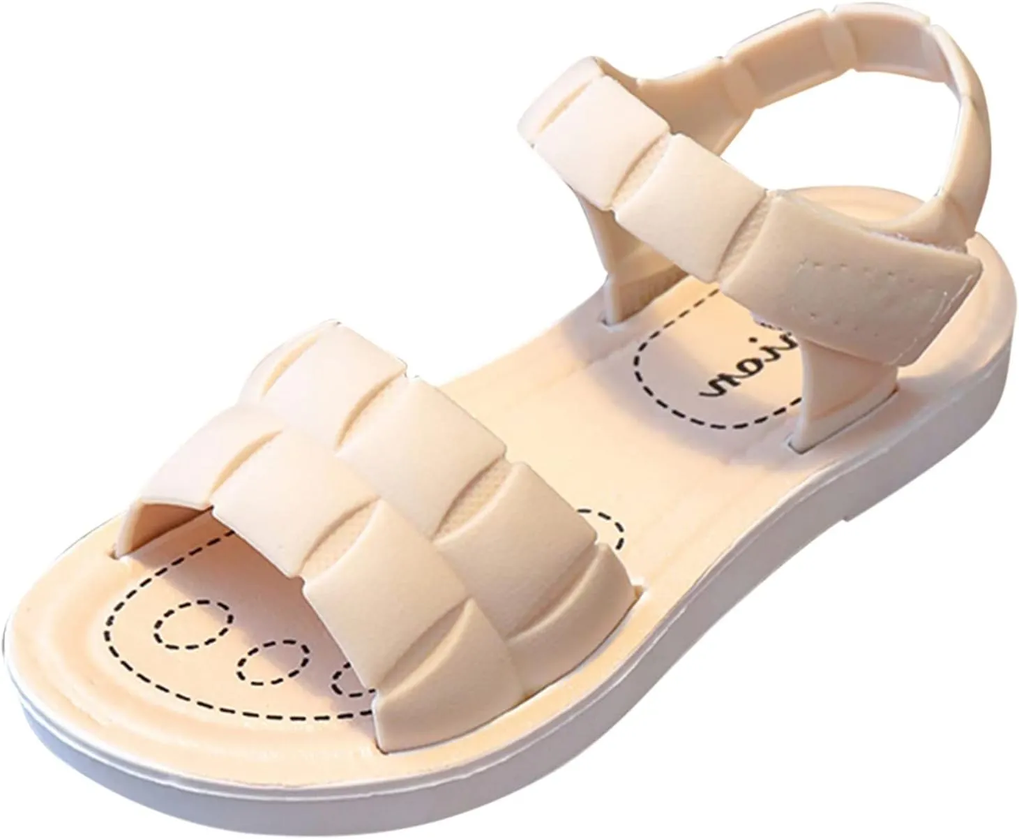 Toddler Girls Sandals Soft Flat Shoes Fashion Comfortable Open Toe Lightweight Princess (White, 11.5 Little Child)