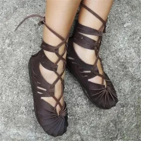 Women Casual Lace-up Sandals Plus Size Celtic Shoes