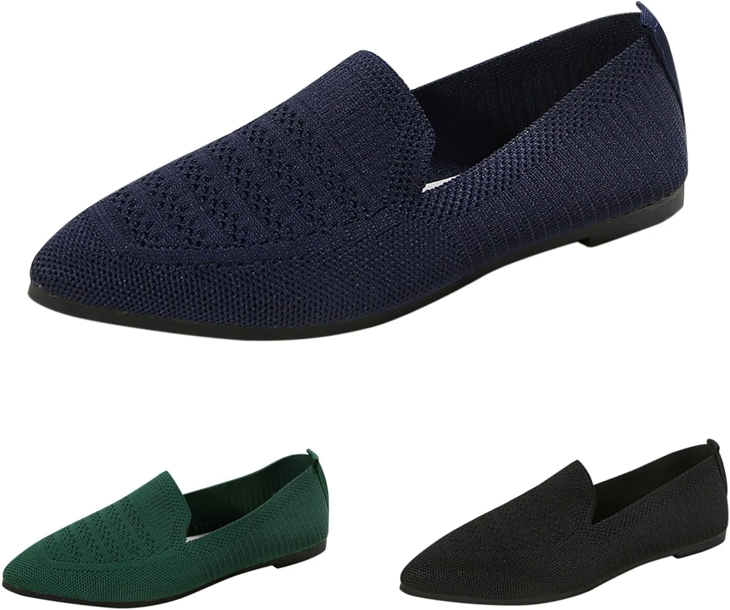 Women's Casual Flat Shoes Summer Slip On Work Shoes Soft Wide Width Dress Sneakers Comfortable Mesh Breathable Sneakers