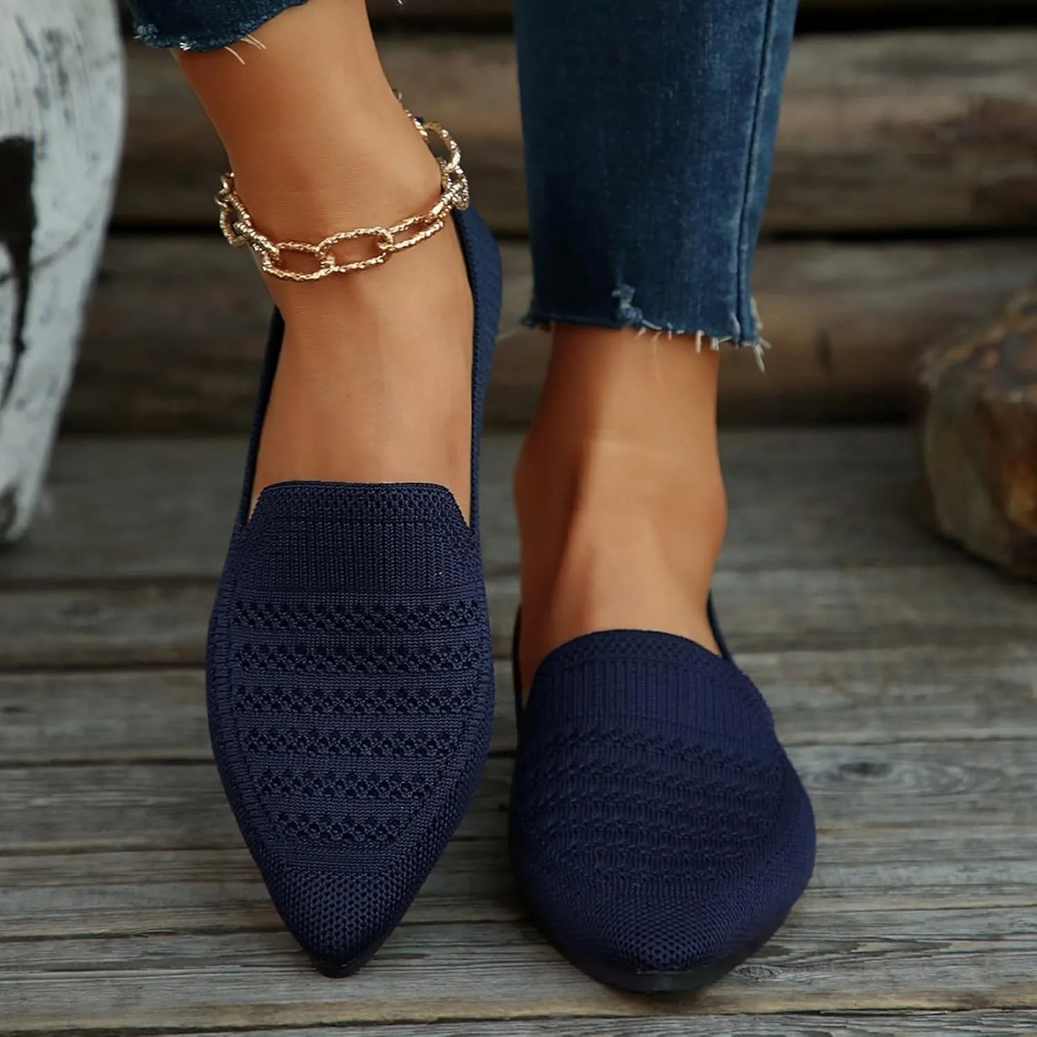 Women's Casual Flat Shoes Summer Slip On Work Shoes Soft Wide Width Dress Sneakers Comfortable Mesh Breathable Sneakers