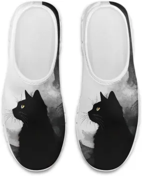 Women's Cat Print Outdoor Loafers Wide Driving Shoes Classic Business Work Flats Loafer Size 5-13